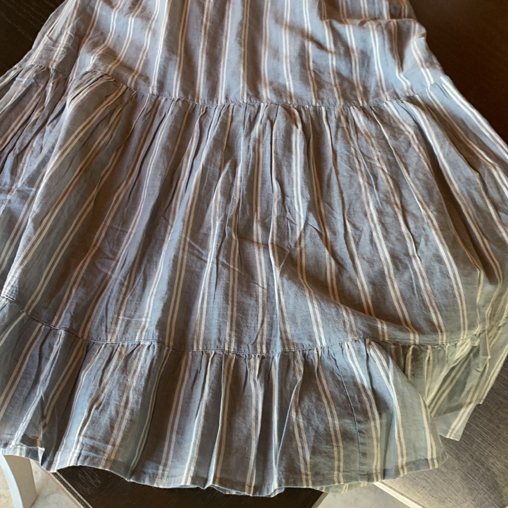 NWT Toad & Co Airbrush Maxi Dress High Tide 100% organic cotton uneven stripe XS - Picture 13 of 17
